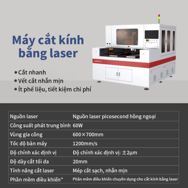 Máy cắt kính chuyên dụng 80W ứng dụng công nghệ laser cho gia công kính chính xác 600x700mm - Hình ảnh 3