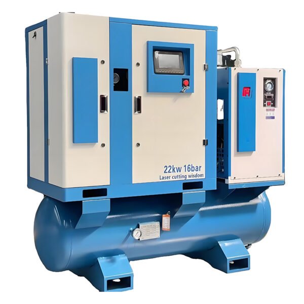 Máy nén khí trục vít tích hợp hiệu suất cao 15kW 16bar dùng cho máy cắt laser