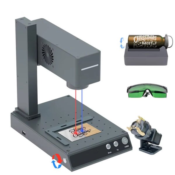 Máy đánh dấu laser Mini fiber để bàn, dùng cho Vàng, bạc, nhôm, đồng, thép, nhựa - Hình ảnh 2