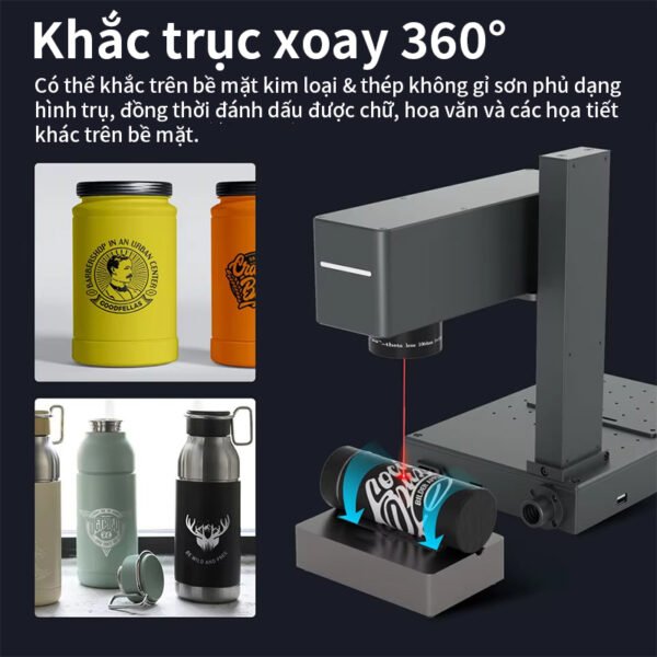 Máy đánh dấu laser Mini fiber để bàn, dùng cho Vàng, bạc, nhôm, đồng, thép, nhựa - Hình ảnh 6