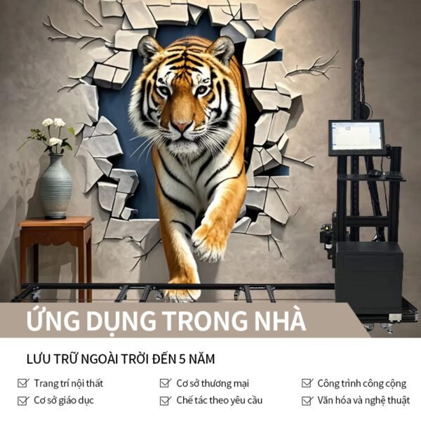Máy in 3D UV tự động hoàn toàn cho tranh tường in trực tiếp theo phương thẳng đứng - Hình ảnh 3