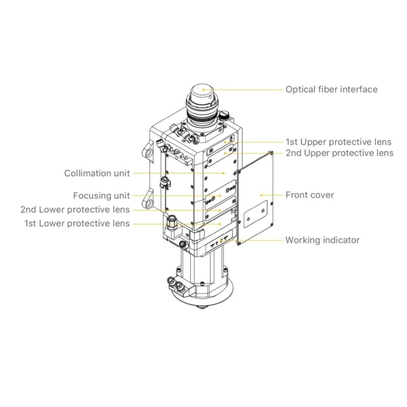 Đầu cắt laser BOCI dòng BLT6 – Công suất 0-30kW, tiêu cự FL200/300, tốc độ cao, chuyên dùng cho máy cắt kim loại - Hình ảnh 4