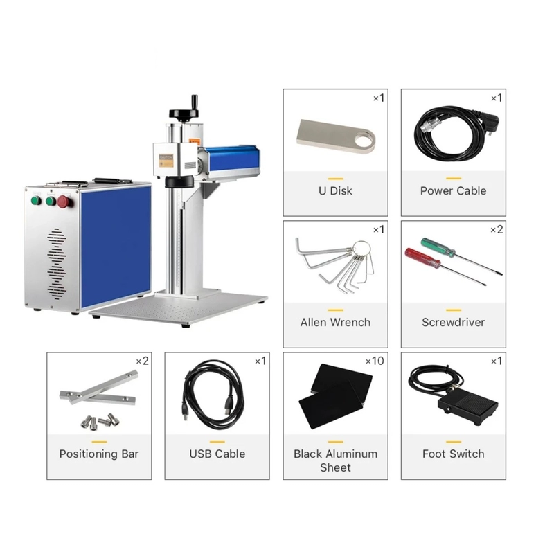 Máy khắc laser Mopa 2.5D, máy khắc 50W 60W, khắc màu kim loại cho trang sức, đồng, vàng, bạc, khắc DIY - Hình ảnh 3